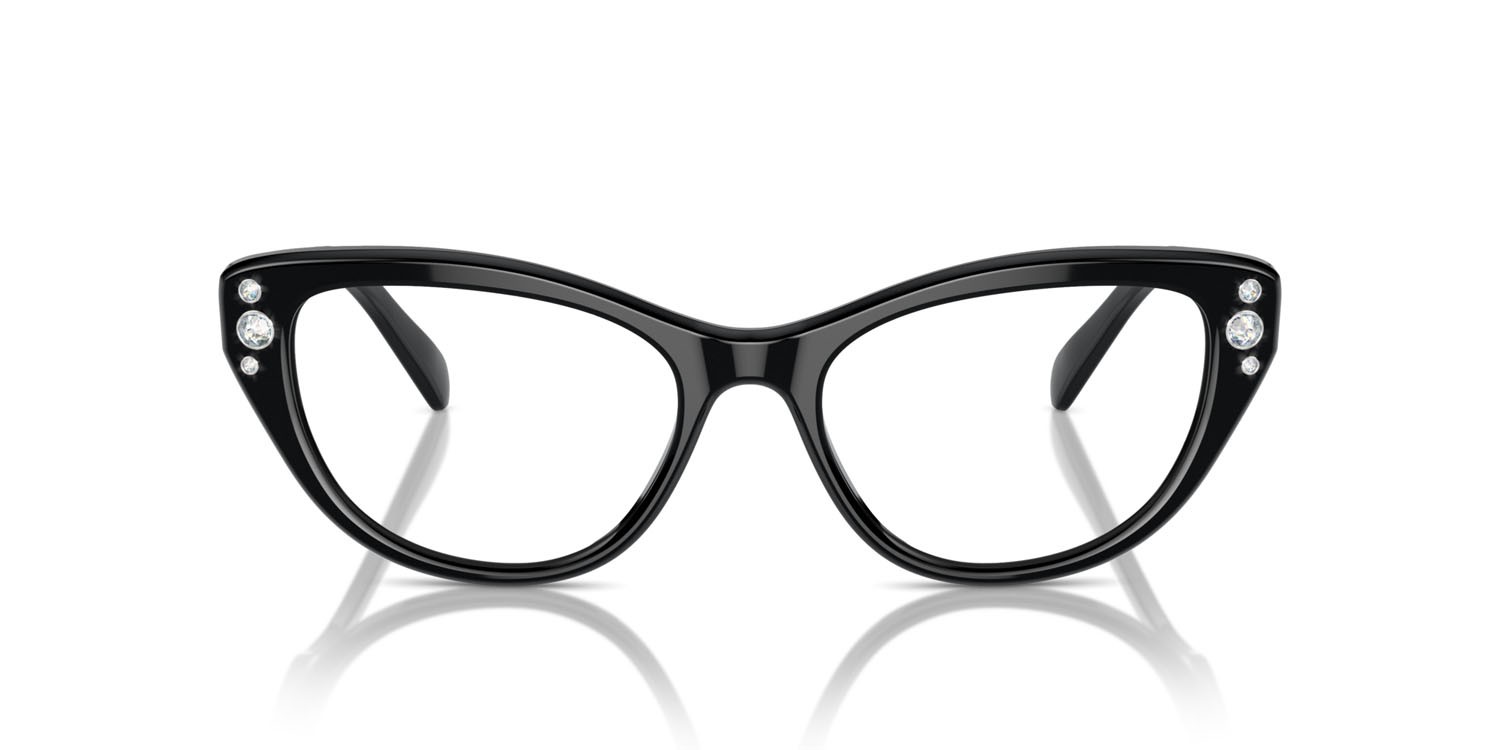 Eyeglasses Swarovski SK 2023 (1001) color nero shape cat eye lenses lente demo