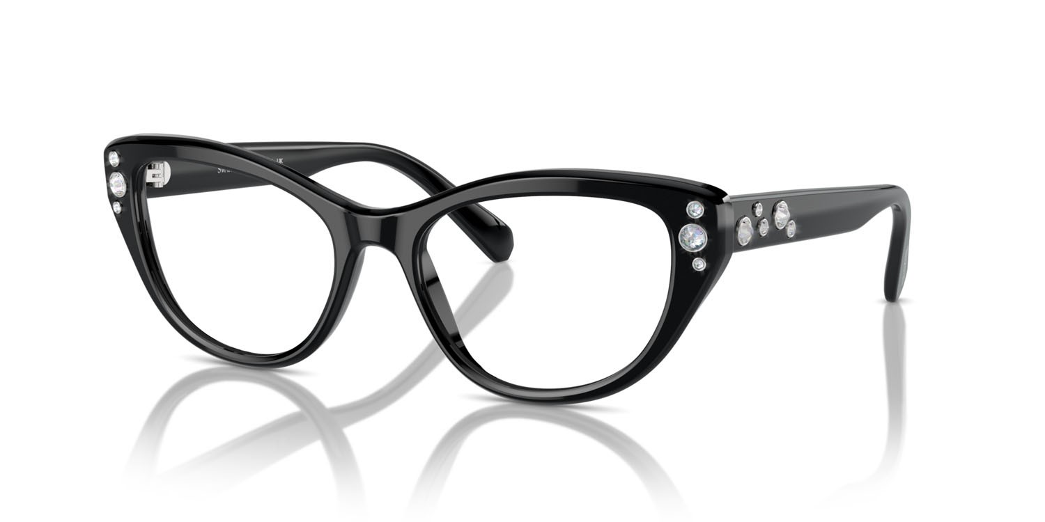 Eyeglasses Swarovski SK 2023 (1001) color nero shape cat eye lenses lente demo