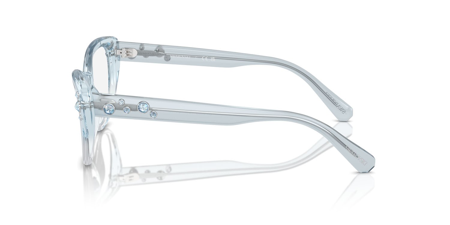 Eyeglasses Swarovski SK 2023 (1047) color light blue gradient clear shape cat eye lenses lente demo