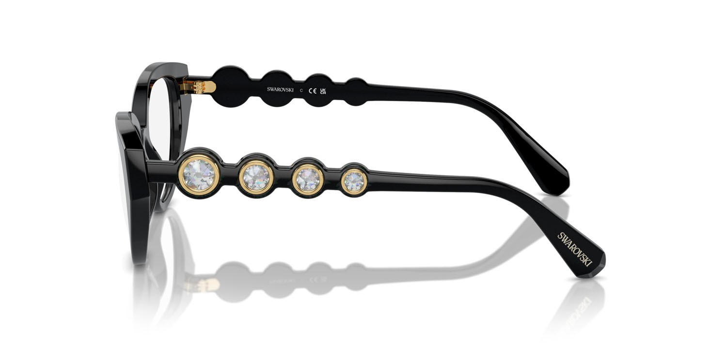 Eyeglasses Swarovski SK 2024 (1001) color nero shape irregular lenses lente demo