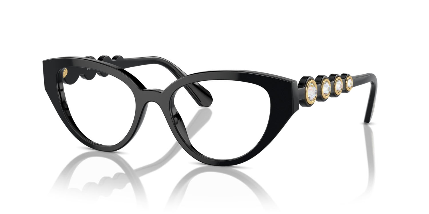 Eyeglasses Swarovski SK 2024 (1001) color nero shape irregular lenses lente demo