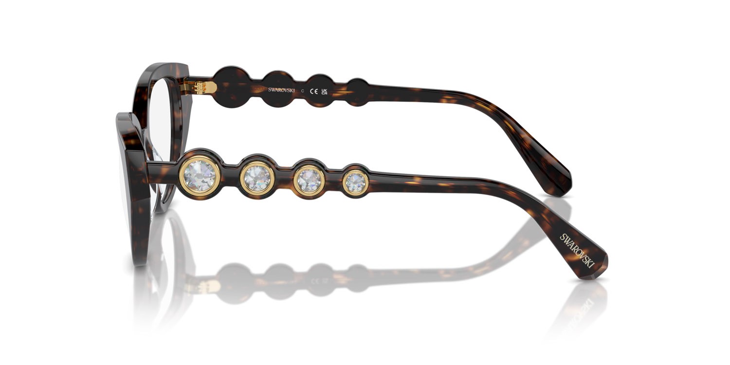 Eyeglasses Swarovski SK 2024 (1002) color havana scuro shape irregular lenses lente demo