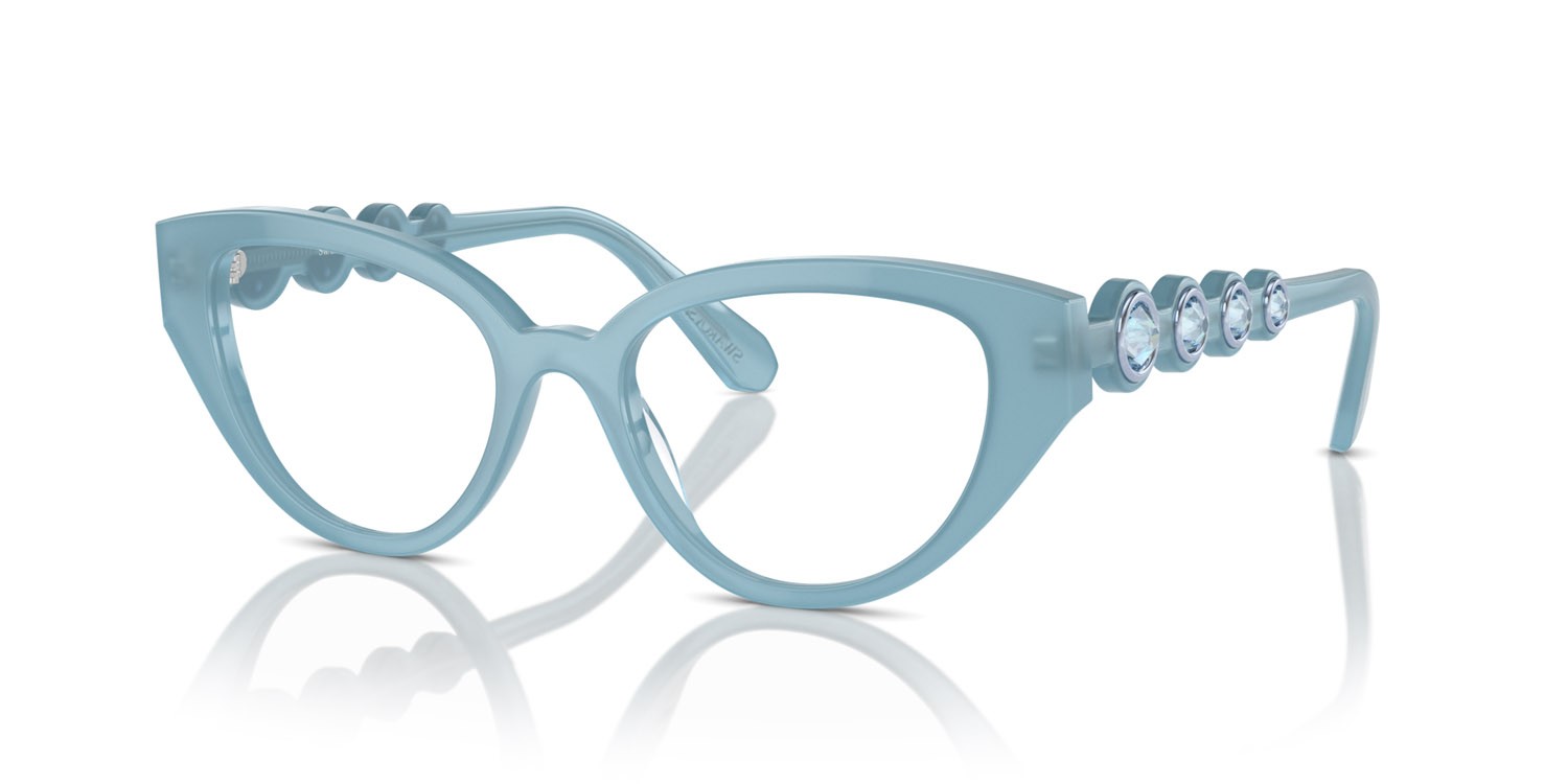 Eyeglasses Swarovski SK 2024 (2004) color celeste opalino shape irregular lenses lente demo