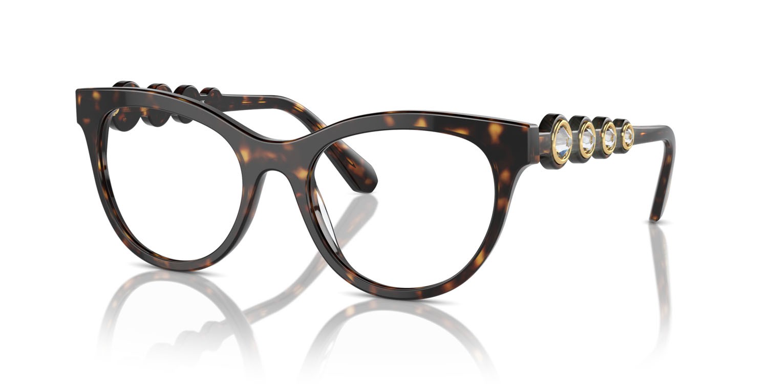 Occhiali da vista Swarovski SK 2025 (1002) colore havana scuro forma rotondo lenti lente demo