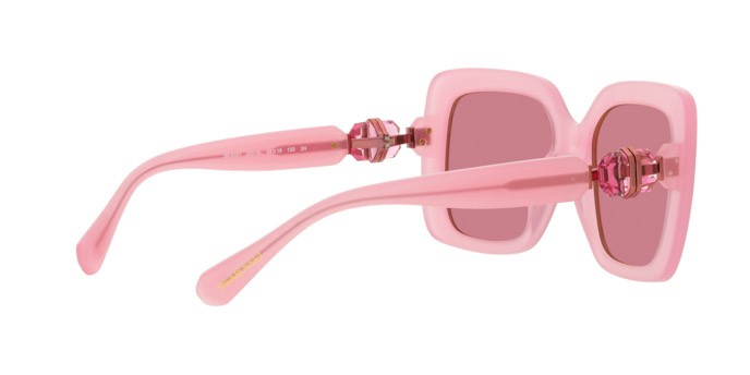Sunglasses Swarovski SK 6001 (20019L) color rosa opale shape square lenses pink internal mirror silver