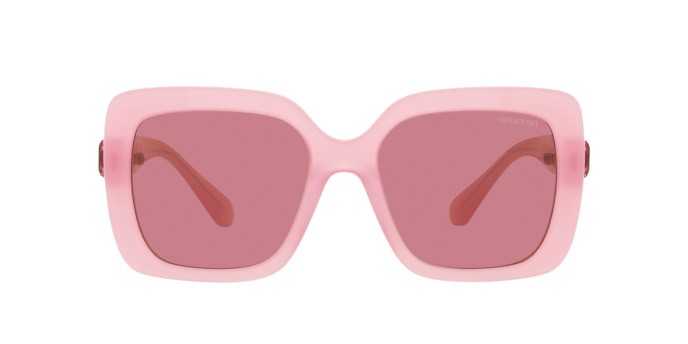 Sunglasses Swarovski SK 6001 (20019L) color rosa opale shape square lenses pink internal mirror silver