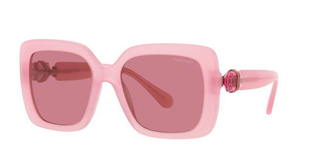 Sunglasses Swarovski SK 6001 (20019L) color rosa opale shape square lenses pink internal mirror silver
