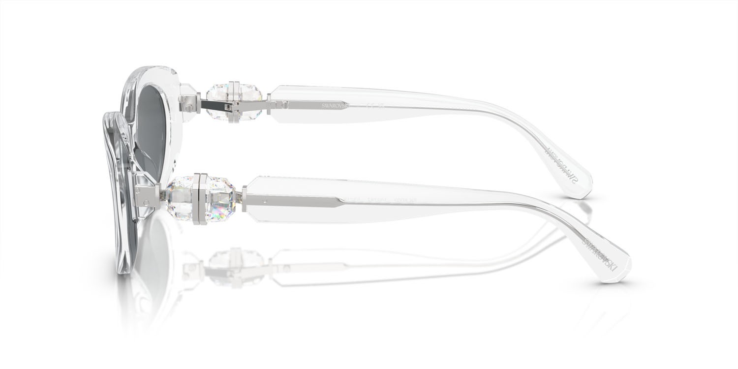 Sonnenbrillen Swarovski SK 6002 (102787) farbe crystal trasparente form oval gläser grigio scuro
