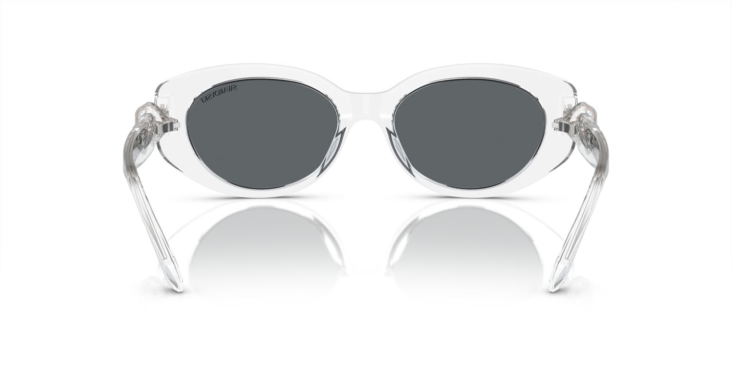 Sonnenbrillen Swarovski SK 6002 (102787) farbe crystal trasparente form oval gläser grigio scuro