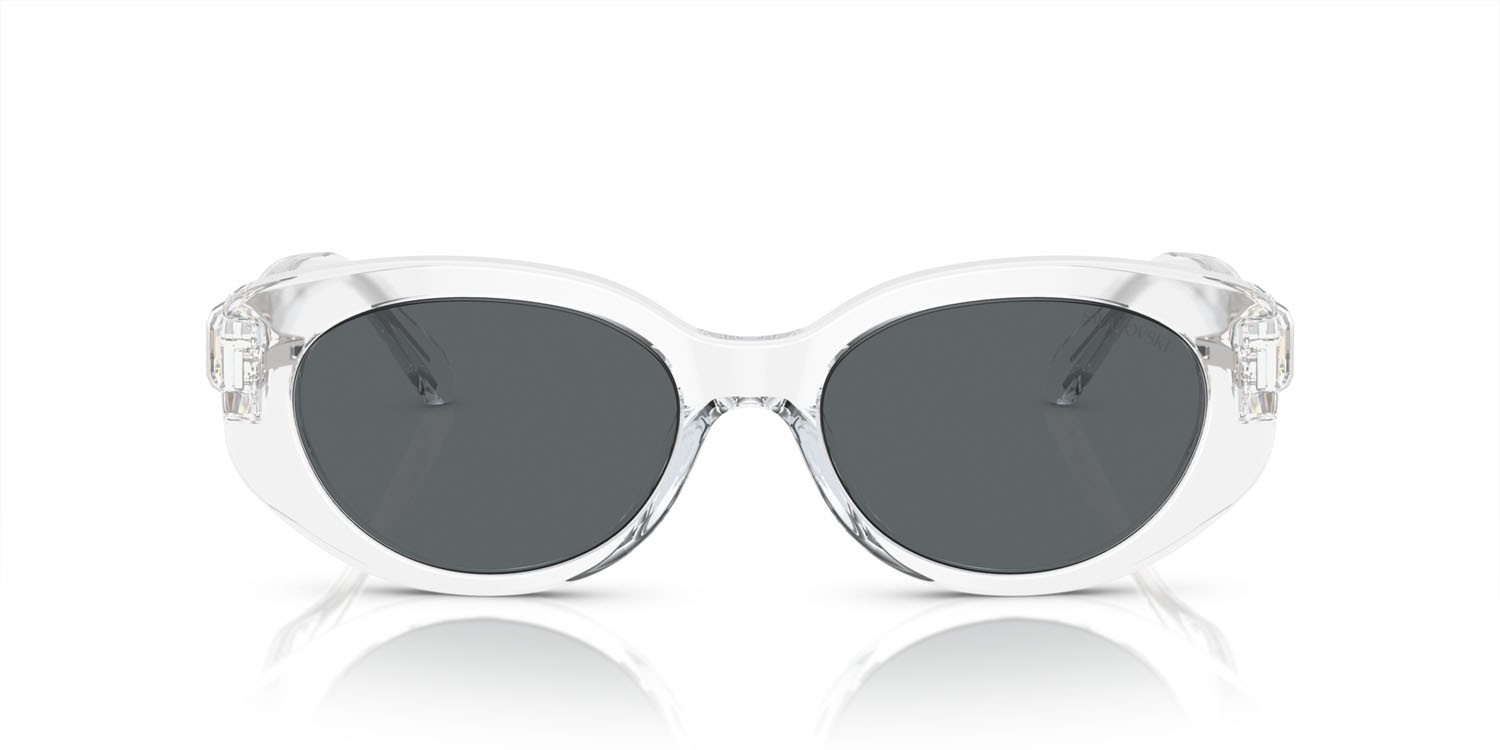 Sonnenbrillen Swarovski SK 6002 (102787) farbe crystal trasparente form oval gläser grigio scuro