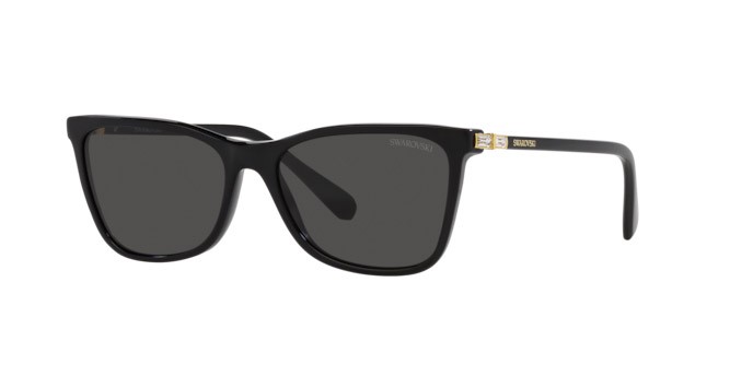 Sunglasses Swarovski SK 6004 (100187) color nero shape rectangle lenses grigio scuro