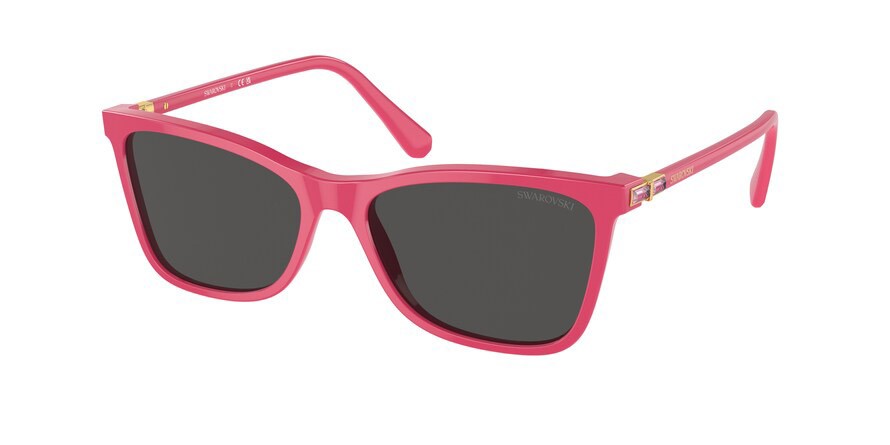 Sunglasses Swarovski SK 6004 (103687) color fucsia shape rectangle lenses grigio scuro