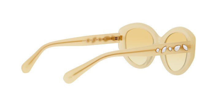 Occhiali da sole Swarovski SK 6005 (10232Q) colore giallo opale forma irregolare lenti giallo sfumato