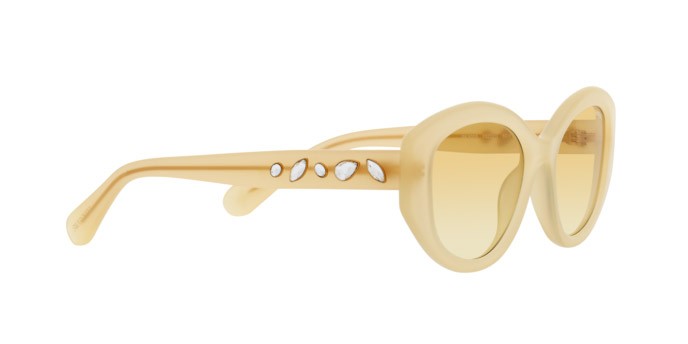 Occhiali da sole Swarovski SK 6005 (10232Q) colore giallo opale forma irregolare lenti giallo sfumato