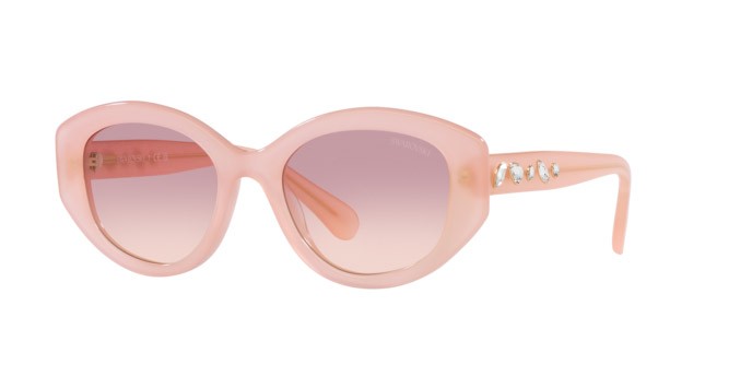 Occhiali da sole Swarovski SK 6005 (102568) colore rosa opalino forma irregolare lenti marrone sfumato violetto