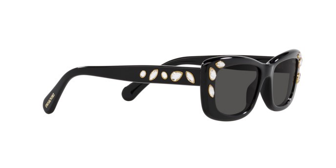 Sunglasses Swarovski SK 6008 (100187) color nero shape square lenses grigio scuro