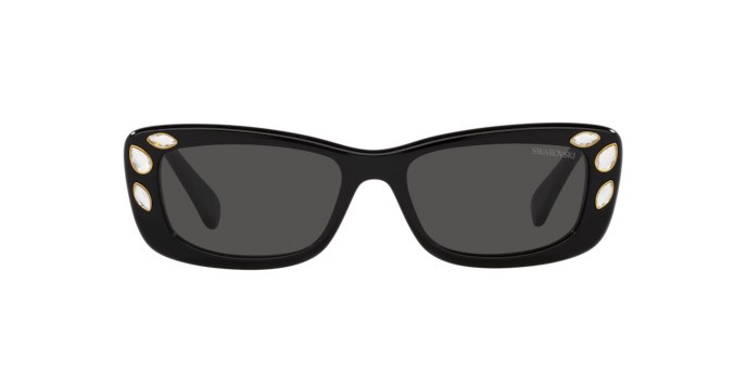 Sunglasses Swarovski SK 6008 (100187) color nero shape square lenses grigio scuro