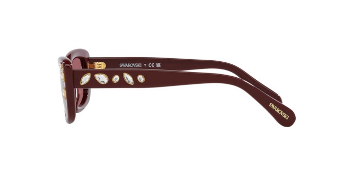 Occhiali da sole Swarovski SK 6008 (100869) colore vinaccia forma quadrato lenti verde