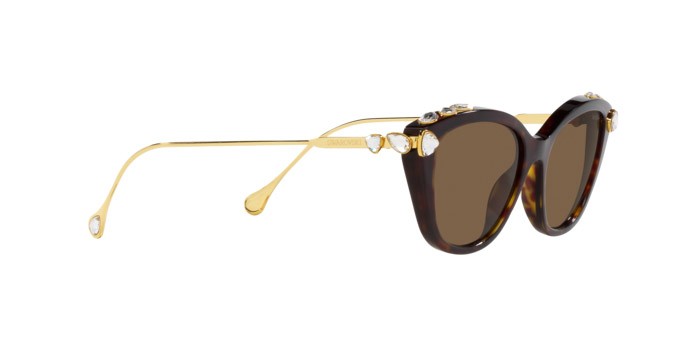 Sunglasses Swarovski SK 6010 (100273) color havana shape cat eye lenses marrone scuro