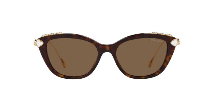 Sunglasses Swarovski SK 6010 (100273) color havana shape cat eye lenses marrone scuro