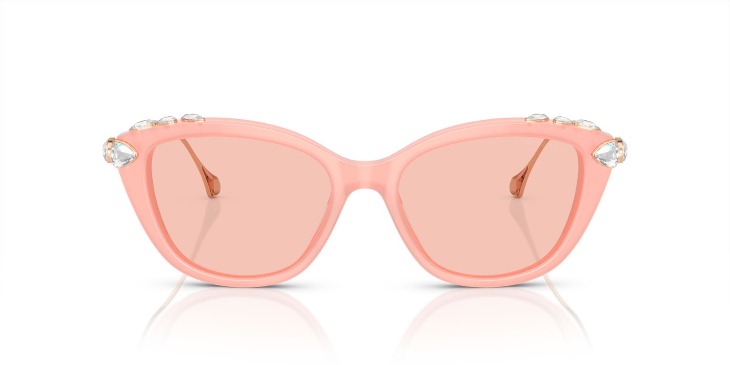 Sunglasses Swarovski SK 6010 (1041/5) color rosa opale shape cat eye lenses rosa chiaro