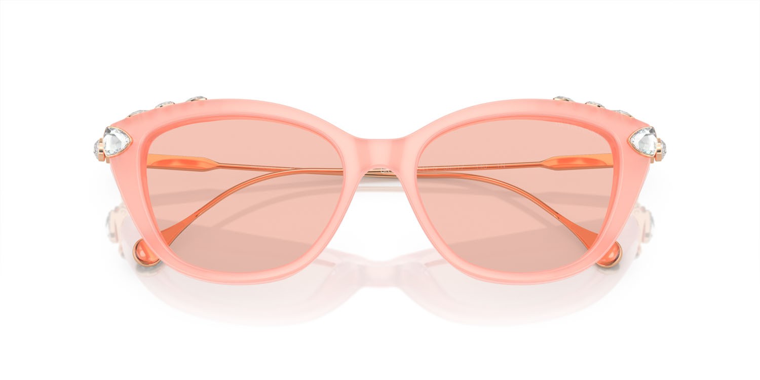 Sunglasses Swarovski SK 6010 (1041/5) color rosa opale shape cat eye lenses rosa chiaro