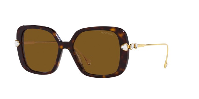 Sunglasses Swarovski SK 6011 (100283) color havana shape square lenses polar marrone