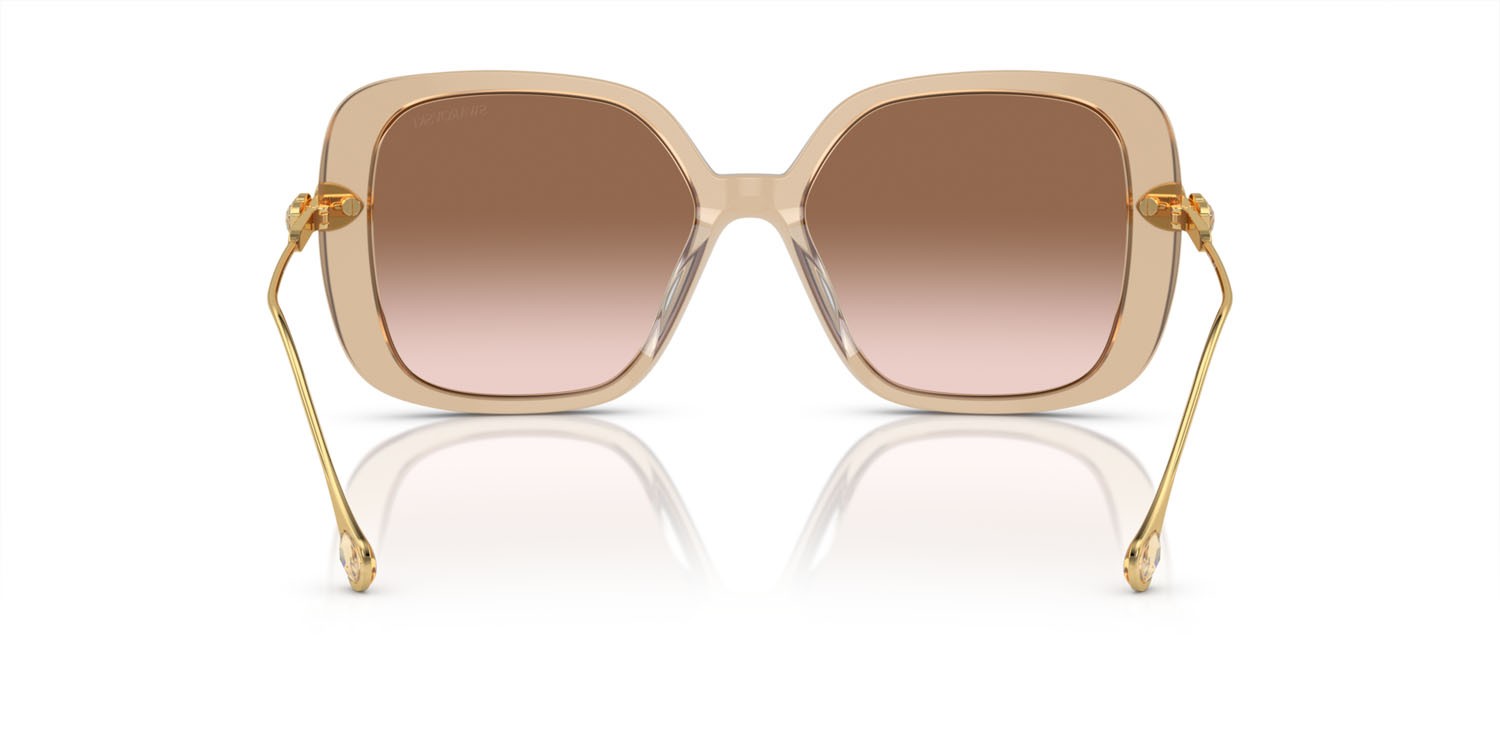 Occhiali da sole Swarovski SK 6011 (103413) colore beige trasparente forma quadrato lenti marrone sfumato