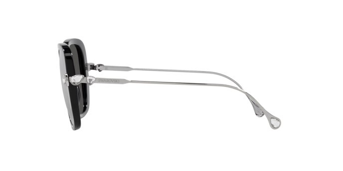 Sunglasses Swarovski SK 6011 (103887) color nero shape square lenses grigio scuro
