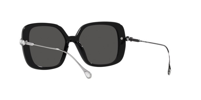 Sunglasses Swarovski SK 6011 (103887) color nero shape square lenses grigio scuro