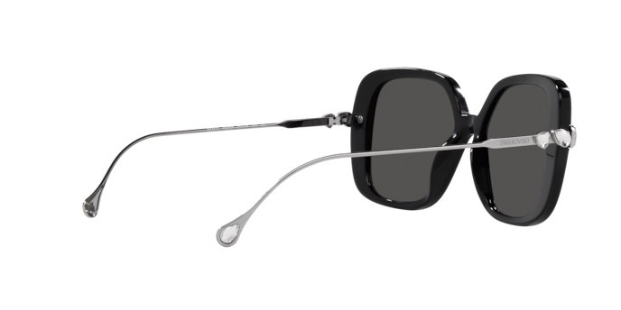 Sunglasses Swarovski SK 6011 (103887) color nero shape square lenses grigio scuro
