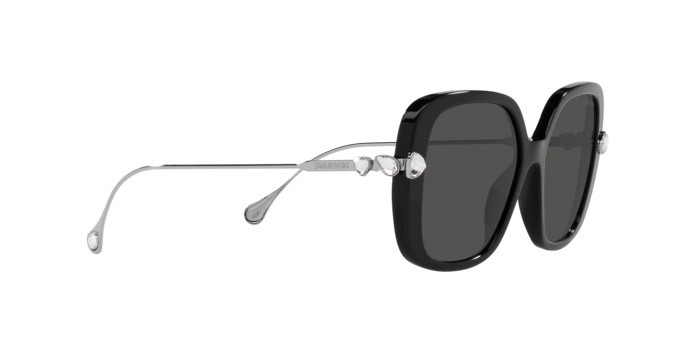 Sunglasses Swarovski SK 6011 (103887) color nero shape square lenses grigio scuro