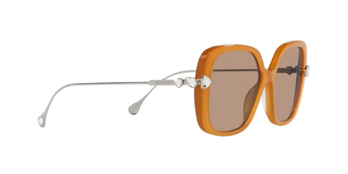 Sonnenbrillen Swarovski SK 6011 (200563) farbe transparent amber brown form quadratisch gläser marrone chiaro