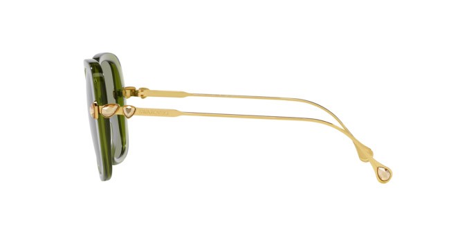 Sunglasses Swarovski SK 6011 (3002/2) color trasparent green shape square lenses verde