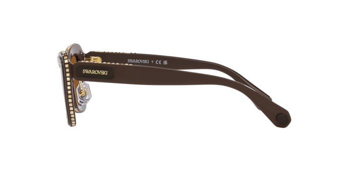 Sunglasses Swarovski SK 6012 (101173) color marrone/marrone chiaro shape irregular lenses marrone scuro