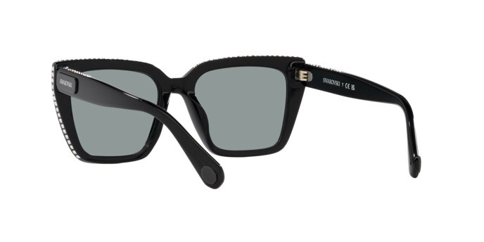 Sunglasses Swarovski SK 6013 (1010/1) color nero shape square lenses grigio scuro