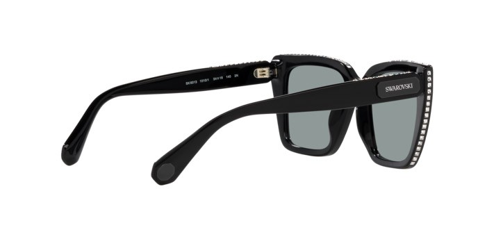 Sunglasses Swarovski SK 6013 (1010/1) color nero shape square lenses grigio scuro