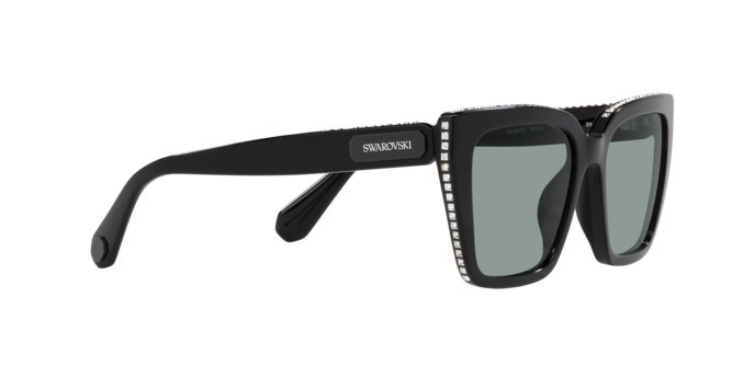 Sunglasses Swarovski SK 6013 (1010/1) color nero shape square lenses grigio scuro