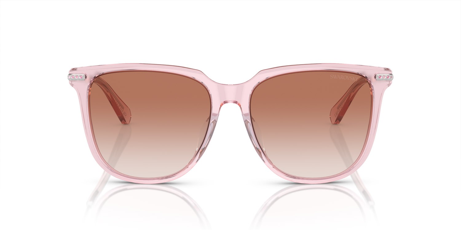 Sonnenbrillen Swarovski SK 6015D (300113) farbe rosa trasparente form quadratisch gläser rosa sfumato rosa
