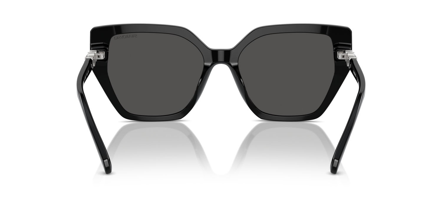 Sunglasses Swarovski SK 6016 (100187) color nero shape irregular lenses grigio scuro