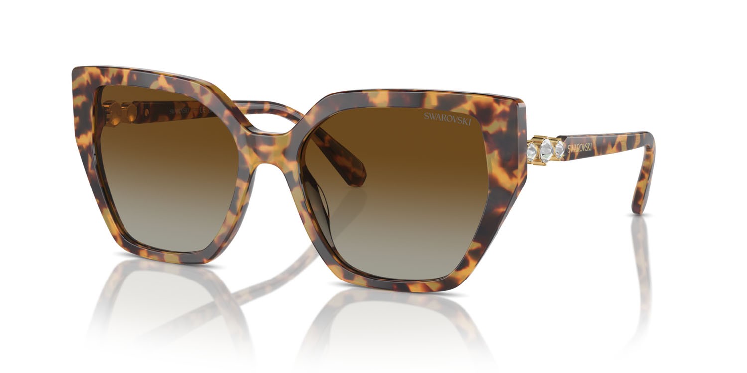 Sunglasses Swarovski SK 6016 (1004T5) color havana medio shape irregular lenses marrone