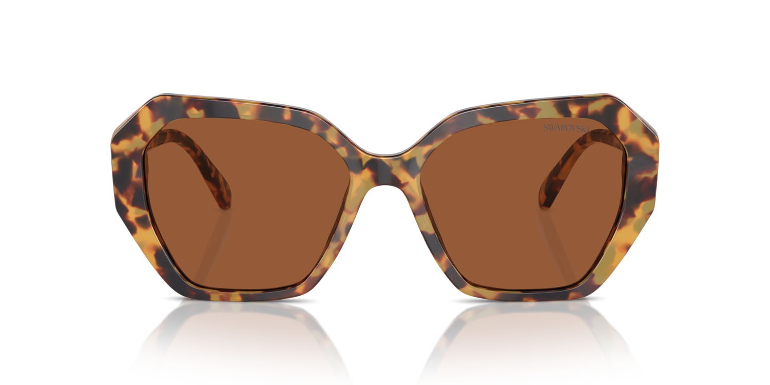 Occhiali da sole Swarovski SK 6017 (100473) colore havana medio forma irregolare lenti marrone scuro
