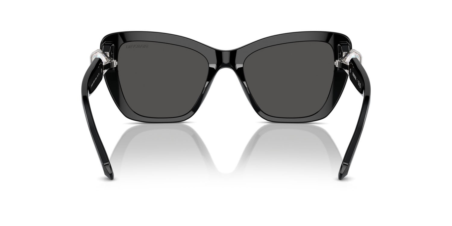 Sunglasses Swarovski SK 6018 (100187) color nero shape cat eye lenses grigio scuro