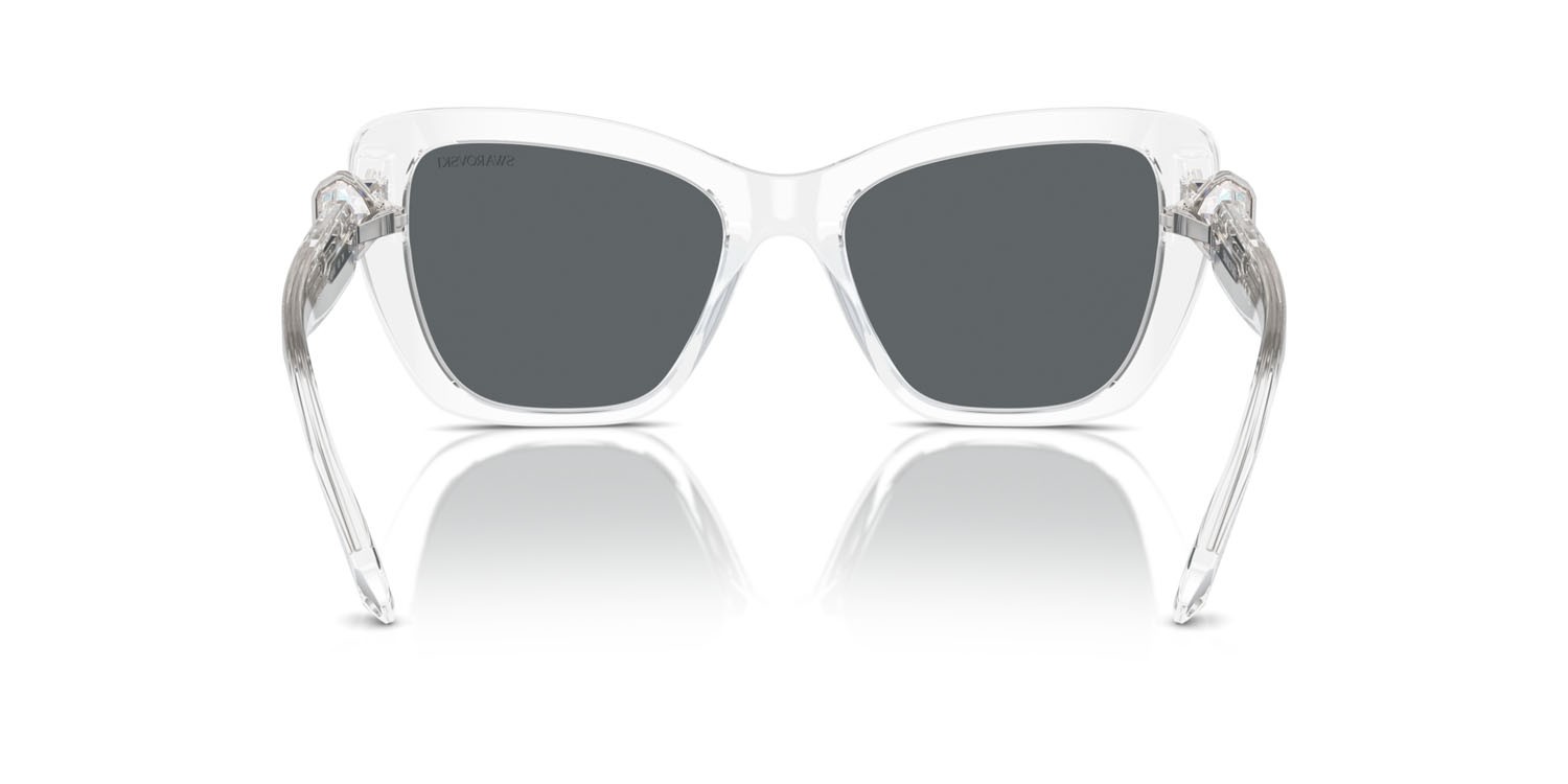 Occhiali da sole Swarovski SK 6018 (102787) colore cristallo forma cat eye lenti grigio scuro