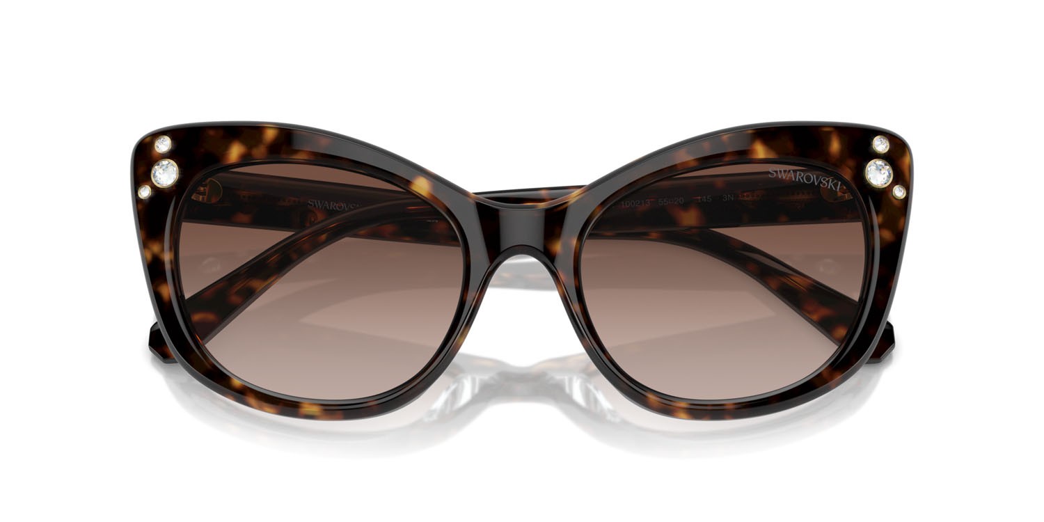 Sunglasses Swarovski SK 6020 (100213) color havana shape cat eye lenses marrone sfumato