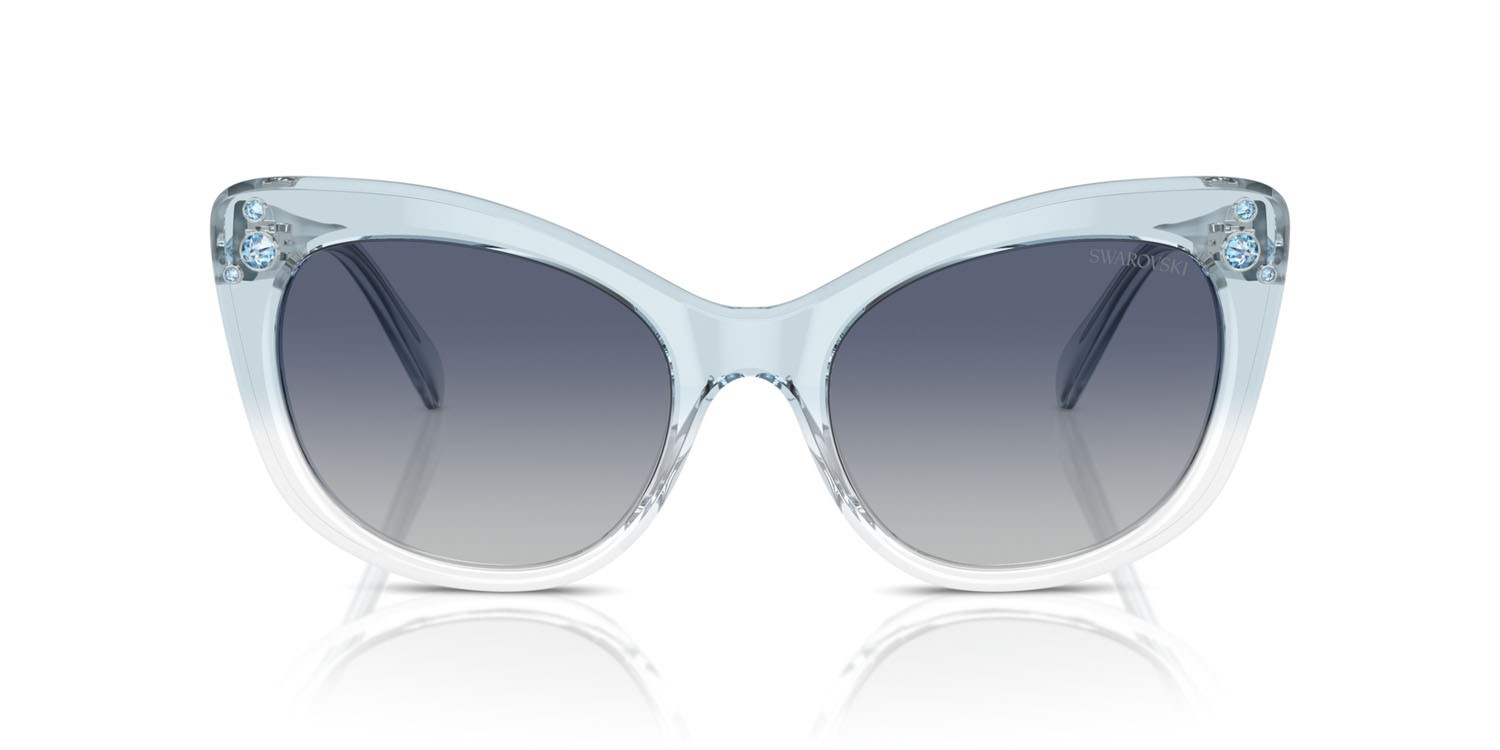 Sonnenbrillen Swarovski SK 6020 (10474L) farbe blu trasparente form cat-eye gläser blu sfumato