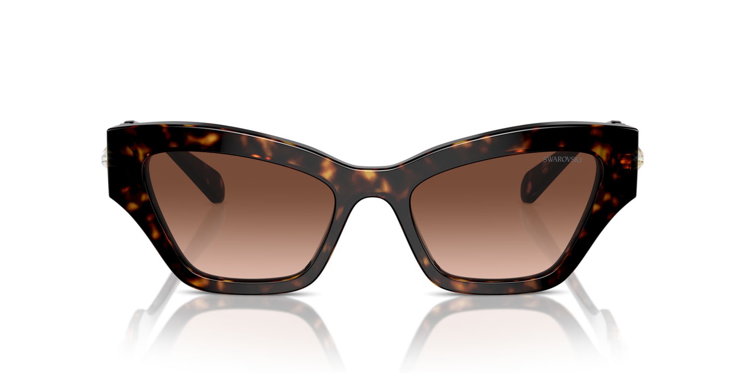 Occhiali da sole Swarovski SK 6021 (10023B) colore havana forma irregolare lenti marrone sfumato