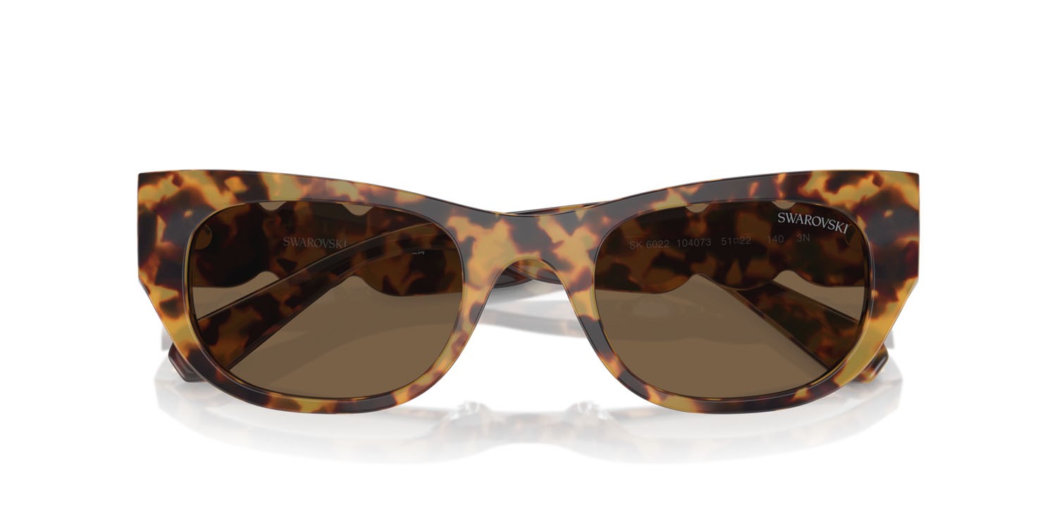 Sunglasses Swarovski SK 6022 (104073) color havana medio shape square lenses marrone scuro