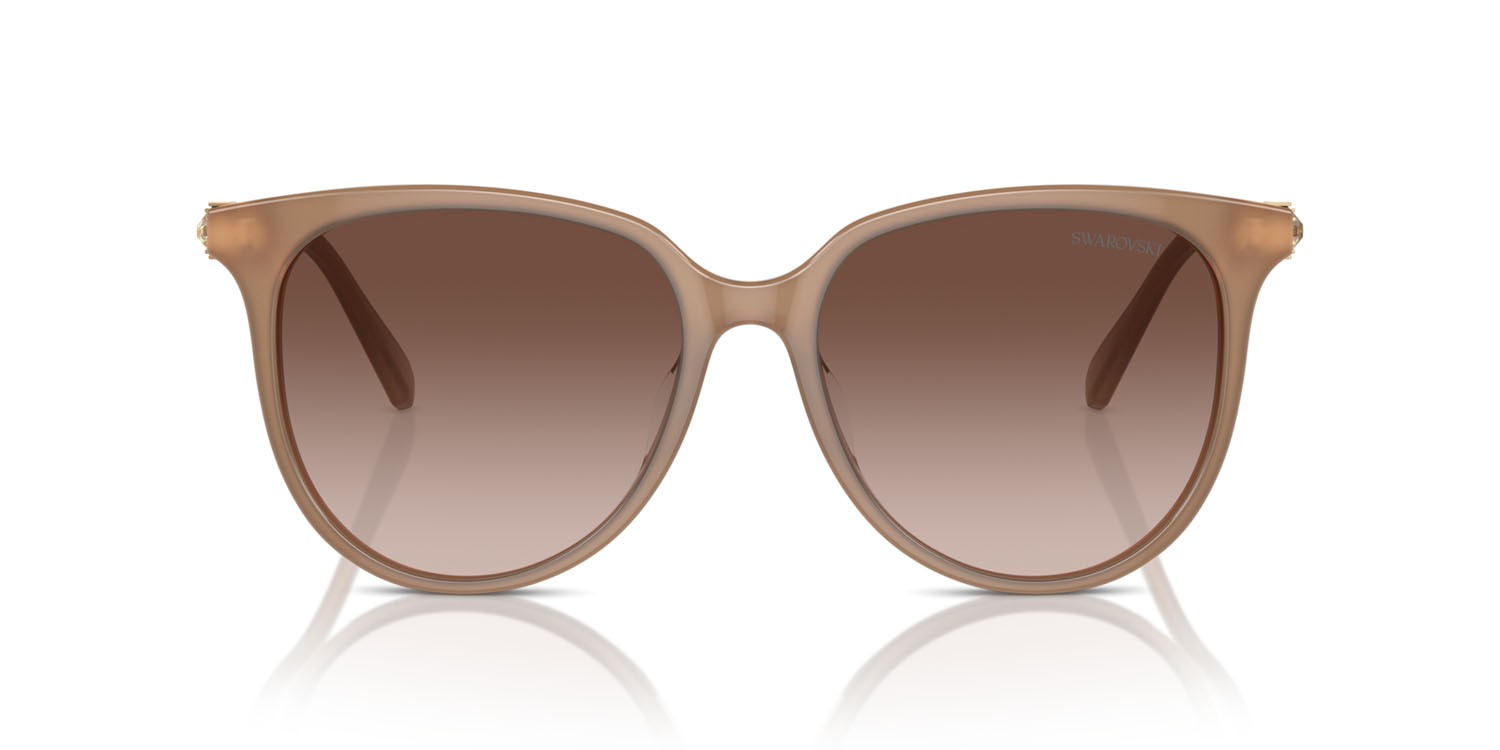 Sunglasses Swarovski SK 6023D (200213) color beige opalino shape irregular lenses marrone sfumato