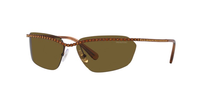 Sunglasses Swarovski SK 7001 (400273) color marrone shape irregular lenses marrone scuro